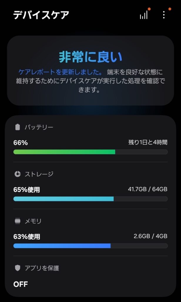 Galaxy A25 5Gのストレージ